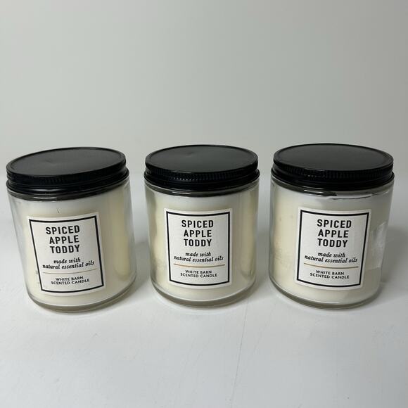 Bath & Body Works Candles Spiced Apple Toddy 7oz Essential Oils Lot Of 3 - Picture 1 of 5